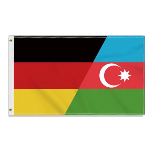 Große 90×150 CM Aserbaidschan Deutschland Flagge,großes 150D Deutsch Aserbaidschanisch Freundschafts banner,Strapazierfähige Doube-Seitendruck Dekor Messingösen large Azerbaijan Große 90×150 CM Aserbaidschan Deutschland Flagge,großes 150D Deutsch Aserbaidschanisch Freundschafts banner,Strapazierfähige Doube-Seitendruck Dekor Messingösen large Azerbaijan von Petite Pine