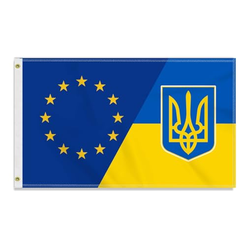 Große 90×150 CM Deutschland Europäische Union Ukraine Flagge, großes 150D Deutsch EU Ukrainisch Freundschafts banner,Strapazierfähige Deutschlandfahne Dekor Messingösen large European Union Ukraine Große 90×150 CM Deutschland Europäische Union Ukraine Flagge, großes 150D Deutsch EU Ukrainisch Freundschafts banner,Strapazierfähige Deutschlandfahne Dekor Messingösen large European Union Ukraine von Petite Pine