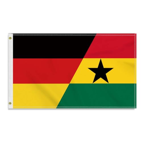 Große 90×150 CM Deutschland Ghana Flagge, großes 150D Deutsch Ghanas Freundschafts banner,Strapazierfähige Deutschlandfahne Doube-Seitendruck Dekor Messingösen large Ghana von Petite Pine
