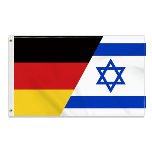 Große 90×150 CM Deutschland Israel Flagge, großes 150D Deutsch Israels Freundschafts banner,Strapazierfähige Deutschlandfahne Doube-Seitendruck Dekor Messingösen large Israel von Petite Pine