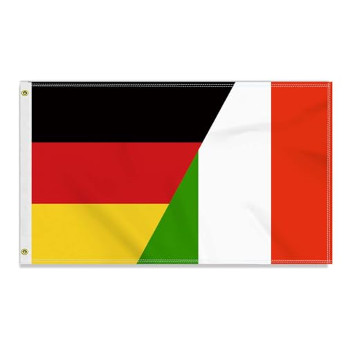 Große 90×150 CM Deutschland Italien Flagge, großes 150D Deutsch Italiens Freundschafts banner,Strapazierfähige Deutschlandfahne Doube-Seitendruck Dekor Messingösen large Italy von Petite Pine