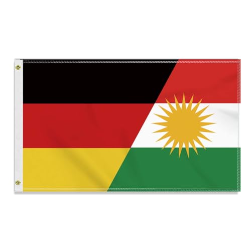 Große 90×150 CM Kurdistan Deutschland Flagge,großes 150D Deutsch Kurdisch Freundschafts banner,Strapazierfähige Doube-Seitendruck Dekor Messingösen large KURDISTAN Große 90×150 CM Kurdistan Deutschland Flagge,großes 150D Deutsch Kurdisch Freundschafts banner,Strapazierfähige Doube-Seitendruck Dekor Messingösen large KURDISTAN von Petite Pine
