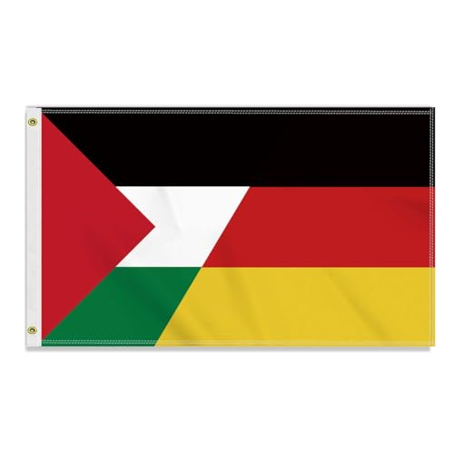Große 90×150 CM Palästina Deutschland Flagge,großes 150D Deutsch Palästinenser Freundschafts banner,Strapazierfähige Doube-Seitendruck Dekor Messingösen large Palestine von Petite Pine