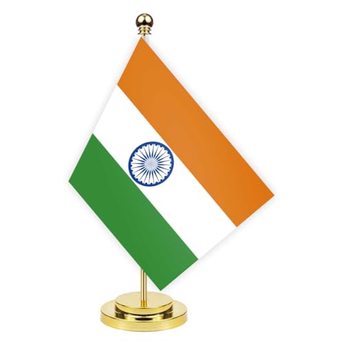 Indien Schreibtisch Flagge, 30cm großes kleines ein Indianerein Indianer Banner im Freien, winziges Drucken Dekor für Büro Home Tisch desk India von Petite Pine