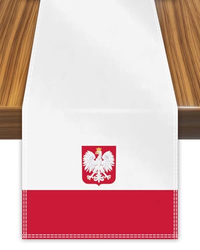 Tischläufer mit polnischem Wappen, Tischdecke mit polnischem Adlerflagge, für Esszimmer, Heimdekoration von Petite Pine