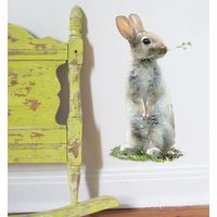 Baby-Kaninchen-Aufkleber, Aquarell-Wandtattoo, Wanddekoration, Kinderzimmer, Waldtier, Kaninchen-Klebeband, Vinyl Baby-Kaninchen-Aufkleber, Aquarell-Wandtattoo, Wanddekoration, Kinderzimmer, Waldtier, Kaninchen-Klebeband, Vinyl von PetiteNatureDecals