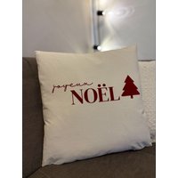 Kissenbezug Weihnachten Christmas 40x40 cm - Handgemacht, Fairtrade, Joyeux Noël von PetitePhrase