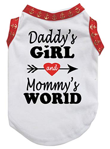 Petitebelle Hundebekleidung mit Aufschrift Daddy's Girl, Weiß von Petitebelle
