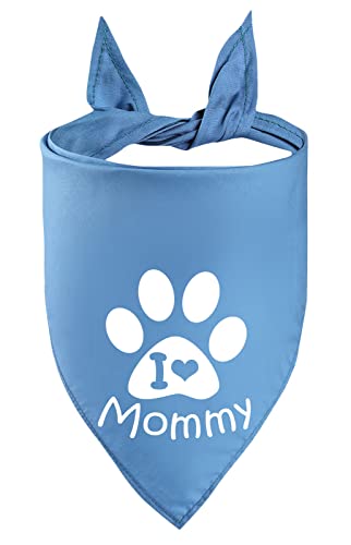 Petitebelle Paw I Love Mommy, Hundehalstuch, Größe L, Blau von Petitebelle