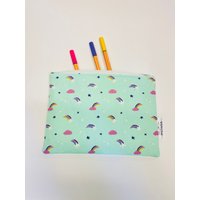 Mäppchen Regenbogen Türkis Hellblau Mint von Petona