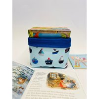 Pixibuch Utensilo Schiffe Segelboot Boot Boote Stoff Körbchen Aufbewahrung Pixi Bücher Kinderzimmer Klein Stoffkörbchen Kinder Meer von Petona