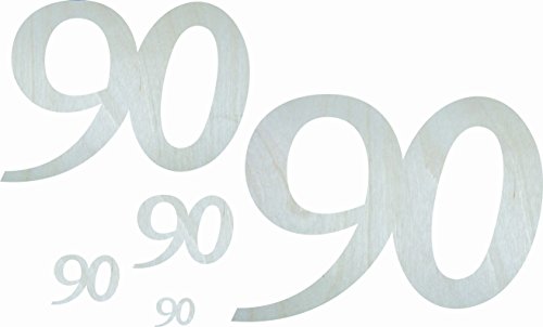 Petra's Bastel News 22-teiliges Geburtstagszahlenset 90", Holz, Holzfarben, 25 x 18 x 5 cm von Petra's Bastel News