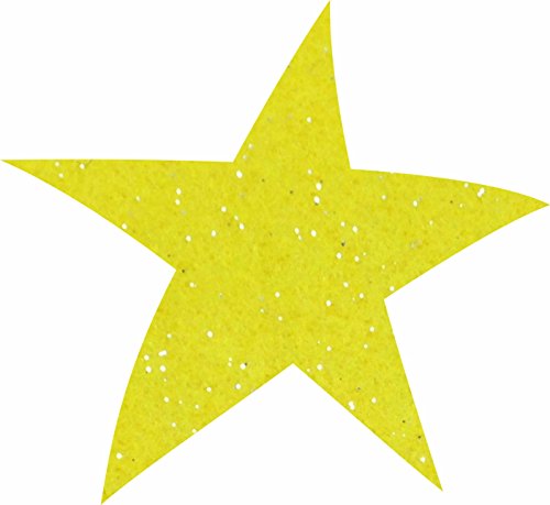 Petra's Bastel News gelb 50 x Sterne 40 mm aus Gliterfilz Farbe, Fliz, 18 x 12 x 3 cm von Petra's Bastel News