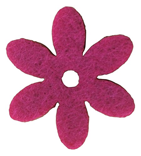 Petra's Bastel News 100 x Filzblume 30mm mit Loch in der Mitte Filzfarbe: pink, Fliz, 0, 19x12x5 cm von Petra's Bastel News