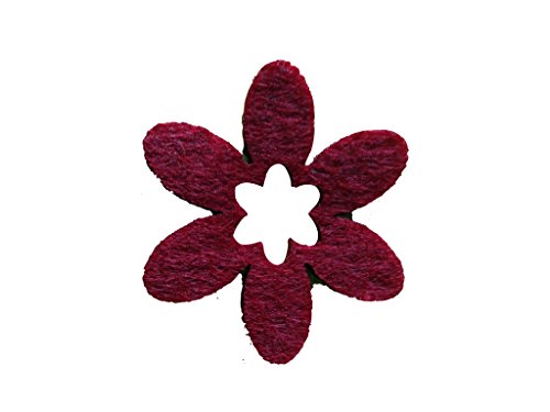 Petra's Bastel News Streudeko 100 x Blume 40mm, Filz/Bordeaux, rot, 4cm von Petra's Bastel News