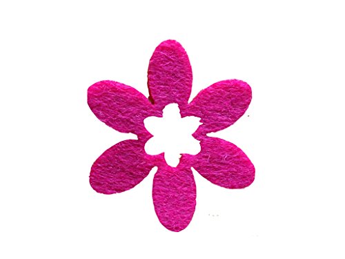 Petra's Bastel News Streudeko 100 x Blume 40mm, Filz/rosa, 4cm von Petra's Bastel News