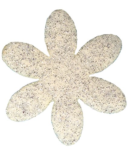 Petra's Bastel News 100 x Blume 35 mm, Glitzerfilz, einseitig Glitzer, Fliz, Creme, 18 x 12 x 5 cm von Petra's Bastel News