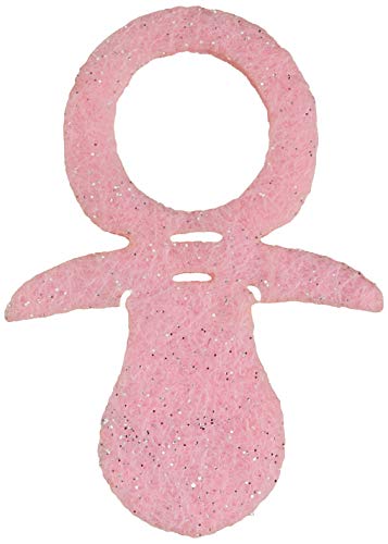 Petra's Bastel News 100 x Babyschnuller 30 mm, Glitzerfilz, einseitig Glitzer, Fliz, rosa, 18 x 12 x 5 cm von Petra's Bastel News