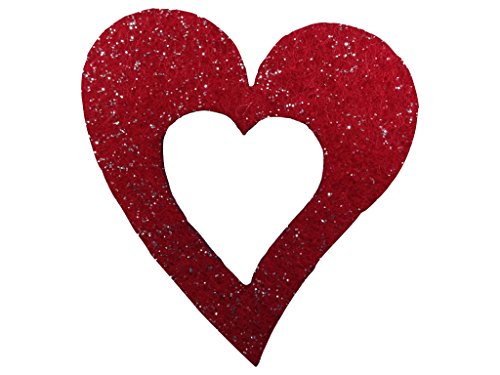 Petra's Bastel-News 70x Herz mit Ausschnitt 35 mm Glitzerfilz 1 mm einseitig Glitzer Farbe: weinrot, Fliz, 18 x 12 x 5 cm Petra's Bastel-News 70x Herz mit Ausschnitt 35 mm Glitzerfilz 1 mm einseitig Glitzer Farbe: weinrot, Fliz, 18 x 12 x 5 cm von Petra's Bastel-News