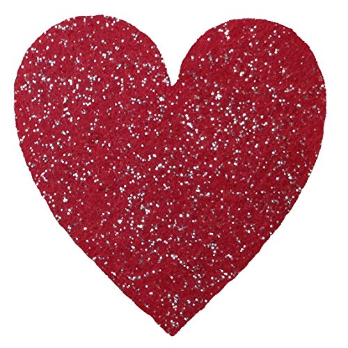 Petra's Bastel News Streuartikel 70x Herz symmetrisch 30 mm Glitzerfilz 1 mm einseitig Glitzer Farbe: weinrot, Fliz, 18 x 12 x 3 cm, 70-Einheiten von Petra's Bastel News