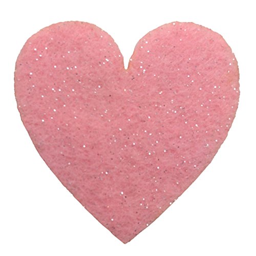 Petra's Bastel News Streuartikel 70x Herz symmetrisch 30 mm Glitzerfilz 1 mm einseitig Glitzer Farbe: rosa, Fliz, 18 x 12 x 3 cm, 70-Einheiten von Petra's Bastel News