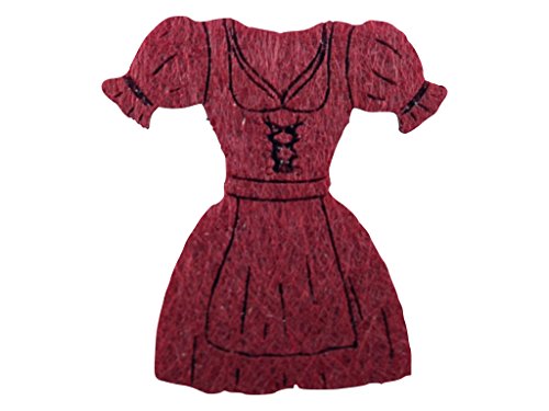 Petra's Bastel News Streudeko 30 x Dirndl 40 mm, Filz/Bordeaux, rot, 4cm von Petra's Bastel News