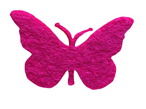 Petra's Bastel News Streudeko 50 x Schmetterling 50 mm, Filz/rosa, 5cm von Petra's Bastel News