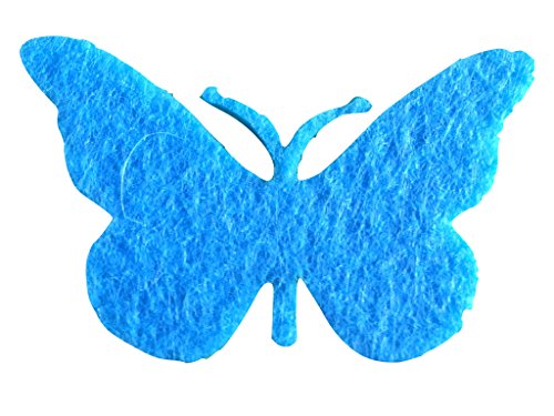 Petra's Bastel News Streudeko 50 x Schmetterling 50 mm, Filz/hellblau, blau, 5cm von Petra's Bastel News