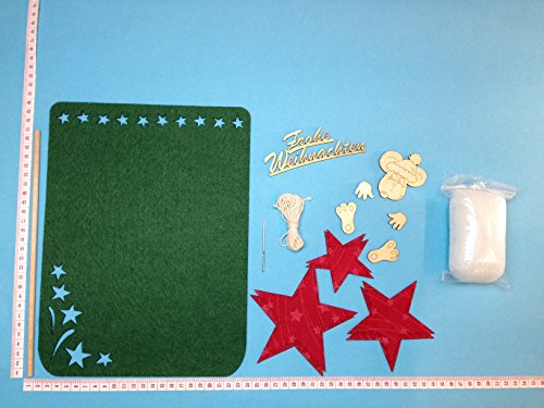 Petra's Bastel-News Türschal Frohe Weihnachten mit Sterne zum selber nähen inkl. Stopfnadel Dekobänder Nicht im Set enthalten, Filz/Holz, Tannengrün, 25 x 18 x 5 cm Petra's Bastel-News Türschal Frohe Weihnachten mit Sterne zum selber nähen inkl. Stopfnadel Dekobänder Nicht im Set enthalten, Filz/Holz, Tannengrün, 25 x 18 x 5 cm von Petra's Bastel-News