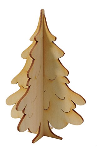 Petra's Bastel News 2 Stecksätze aus Holz für 3-D Tannenbäume Höhe: ca. 16 cm, Natur, 28 x 19 x 5.5 cm von Petra's Bastel News