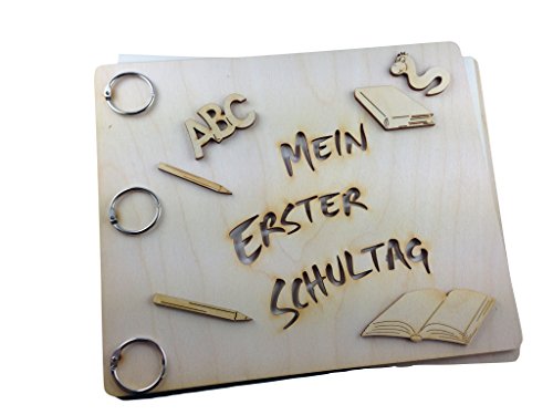 Petra's Bastel News Bastelset, Memory-Buch 'Mein erster Schultag I', Holz/Papier, Maße Circa 25 x 20,5 cm, 25 von Petra's Bastel News