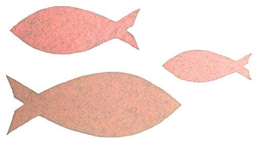 Petra's Bastel News Streudeko 60-teiliges Fische-Set, 3 Verschiedene Größen, Glitzerfilz, einseitig Glitzer, Fliz, rosa, 18 x 12 x 5 cm von Petra's Bastel News