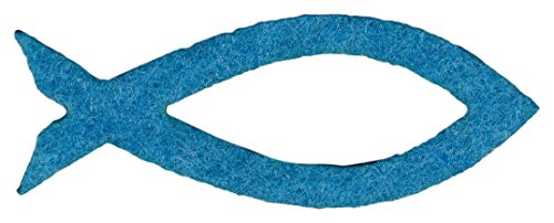 Petra's Bastel News 50 x Fisch Ausgeschnitten 45mm (Filz, hellblau), blau, 4,5cm von Petra's Bastel News