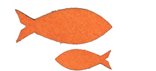 Petra's Bastel News 75-teiliges Fische-Set bestehend aus 2 verschiedenen Größen (Filz, orange), 3-4,5cm von Petra's Bastel News