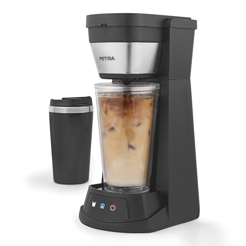Petra 2 in 1 Eiskaffee-Maschine – Kalt-Espresso-Maschine, 420ml Reisebecher, 440ml Tumbler mit Strohhalm, Für Kaffeepulver/Pads, Wiederverwendbarer Filter, Schnellbrühfunktion, 700W Petra 2 in 1 Eiskaffee-Maschine – Kalt-Espresso-Maschine, 420ml Reisebecher, 440ml Tumbler mit Strohhalm, Für Kaffeepulver/Pads, Wiederverwendbarer Filter, Schnellbrühfunktion, 700W von Petra
