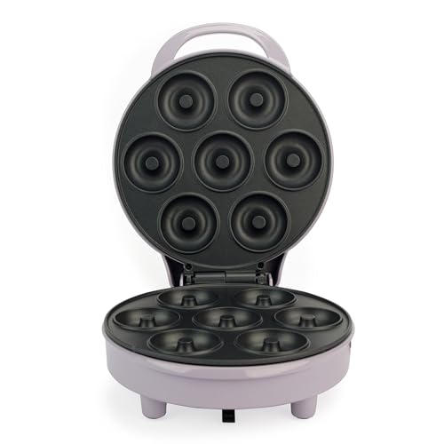 Petra Donut-Maker – macht 7 Mini-Donuts, Antihaft-Kochplatte, leicht zu reinigen, Power & Ready-Anzeigeleuchten, automatische Temperaturregelung, Pastelllila, Dessert, Partys, 1000W, PT6222PPVDE Petra Donut-Maker – macht 7 Mini-Donuts, Antihaft-Kochplatte, leicht zu reinigen, Power & Ready-Anzeigeleuchten, automatische Temperaturregelung, Pastelllila, Dessert, Partys, 1000W, PT6222PPVDE von Petra