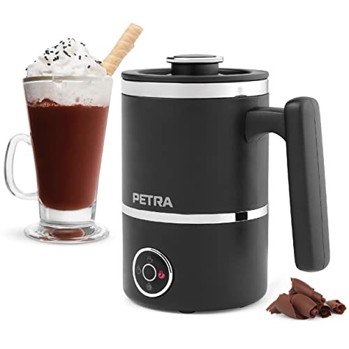 Petra PT5133VDEEU10 Chocolisse heiße Schokolade Maschine mit Quirl, 300-ml-/150-ml Elektrisch Milchaufschäumer, Kaltfunktion für Eiskaffee, heiß/kalt Funktion, leichter/dicker Schaum, Touch-Bedienfeld von Petra