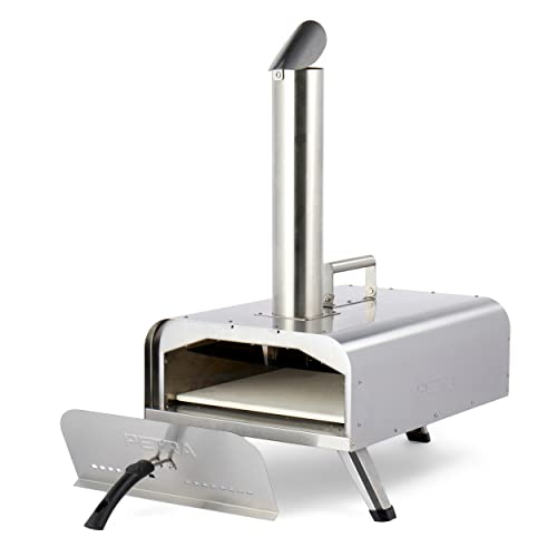 Petra PT5186EU10 tragbarer Outdoor Holzpellet Pizzaofen (12 Zoll), erreicht 500 °C in 15 Minuten, authentische Holzofen-Pizza in 60 Sekunden, Holzpellet Grill inklusive Pizzaschaufel & Pizzastein von Petra