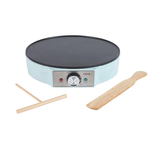Petra PT6223BLVDE Crepe Maker – elektrische Pfannkuchen-Kochplatte, Antihaftbeschichtete Kochfläche, große 30 cm Platte, einstellbarer Temperaturregler, Teigstreuer und Spatel, 1200 W, blau Petra PT6223BLVDE Crepe Maker – elektrische Pfannkuchen-Kochplatte, Antihaftbeschichtete Kochfläche, große 30 cm Platte, einstellbarer Temperaturregler, Teigstreuer und Spatel, 1200 W, blau von Petra