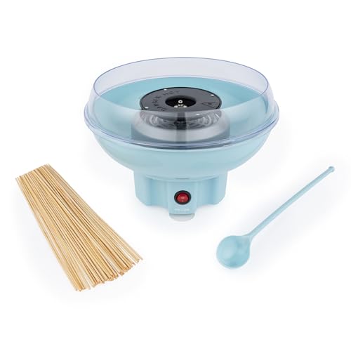 Petra Zuckerwattemaschine für Zuhause - Elektrische Retro-Zuckerwatte-Party-Gadget fur Kindergeburtstag, Enthält 50 x Zuckerwatte Stäbchen & Messlöffel, 400W, BPA-frei, tragbar, Blau Petra Zuckerwattemaschine für Zuhause - Elektrische Retro-Zuckerwatte-Party-Gadget fur Kindergeburtstag, Enthält 50 x Zuckerwatte Stäbchen & Messlöffel, 400W, BPA-frei, tragbar, Blau von Petra