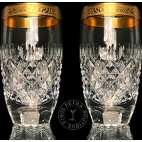 6x Kristallwassergläser | Cocktailgläser Diamant-Tropfenschliff 24 Karat Gold 6x Kristallwassergläser | Cocktailgläser Diamant-Tropfenschliff 24 Karat Gold von PetraBoutiqueFinds
