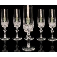 Kristall-Champagnergläser | 5 Stück Colleen, Strickmuster Diamantschliff von PetraBoutiqueFinds