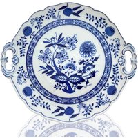 Kuchenplatte „Blaue Zwiebel" | Servierplatte Offene Griffe Hutschenreuther von PetraBoutiqueFinds