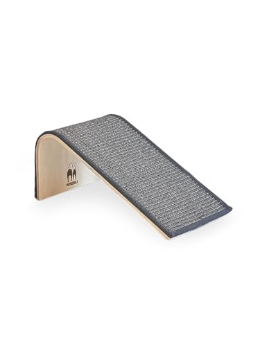 Petrebels Design Kratzbrett aus Holz mit Natur-Sisalteppich, Archie 38 x 23 x 17 cm, Farbe Grau von Petrebels