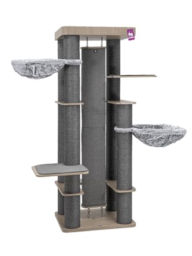 Petrebels Kratzbaum Holz, Orion 189 cm, Design XXL Kratzbaum große Katzen, Eiche-Altgrau Look Petrebels Kratzbaum Holz, Orion 189 cm, Design XXL Kratzbaum große Katzen, Eiche-Altgrau Look von Petrebels