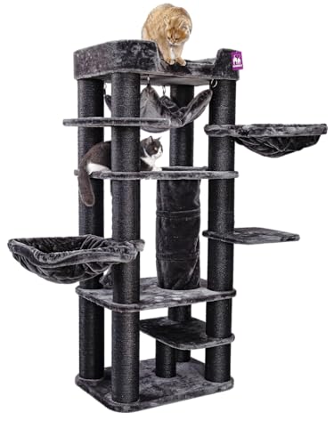 Petrebels Kratzbaum XXL, Panorama 185, Maine Coon Kratzbaum für große Katzen, Farbe Schwarz Petrebels Kratzbaum XXL, Panorama 185, Maine Coon Kratzbaum für große Katzen, Farbe Schwarz von Petrebels