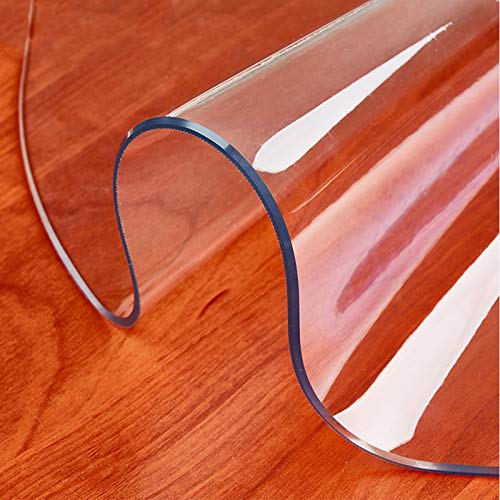 PVC Folie Schutzfolie Esstisch Rund Kaffeetisch Tischfolie 1.5mm Transparente Hochglanz Schutzfolie Tischschutz Tischdecke Schutz Glasklar Folie Tisch Heimgebrauch(Anpassbare Größe) (D: 170cm) von Petrhot