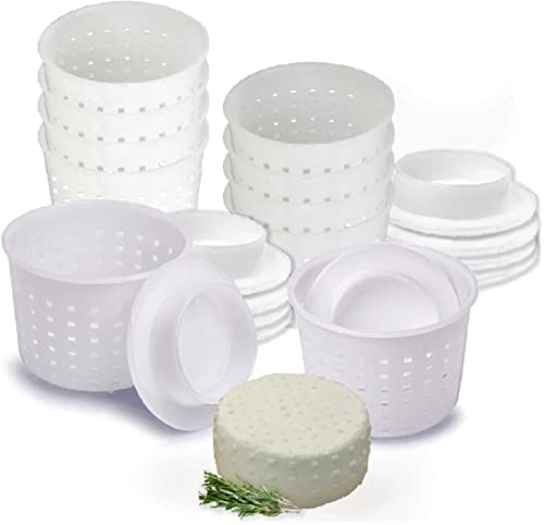 10 Stück Käseformen + Kolben – Basic Käseform 300 ml + Follower Kolben – Käseherstellungsset mit Kolben – Käseform für die Käseherstellung – Käse-Set für Presse von PetriStor