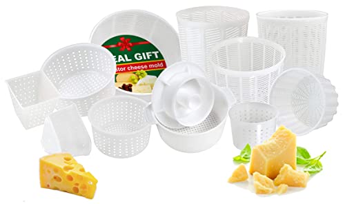 11-teiliges Käseherstellungs-Set für Anfänger – Weichkäseformen + Käseform mit Kolben – Käseherstellungszubehör – Formen Para Queso Fresco Casero – Paneer Frischkäseform Form Korb Nr. 2 von PetriStor