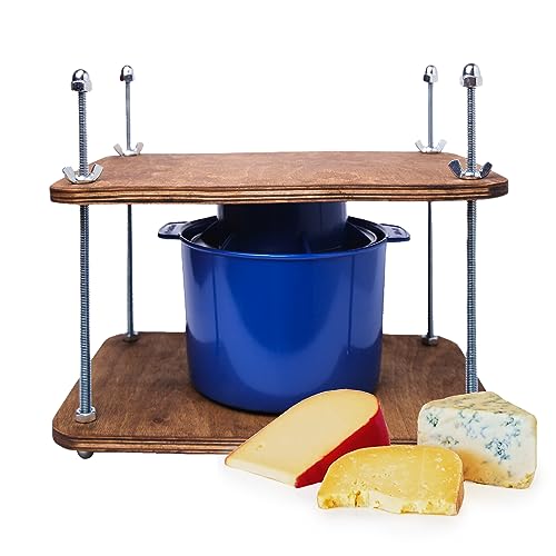 Käsepresse aus Holz für Käseherstellung, 30,5 cm, Sperrholz, 1,27 cm dicke Metallführungen und Käseform mit Folgekolben, 1,27 l – Home Supply Ultimate Käsepresse – Prensa Para Queso Casero von PetriStor
